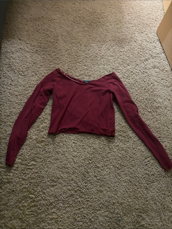 wild fable Tops - wild fable Off-Shoulder Long-Sleeve Top in Wine